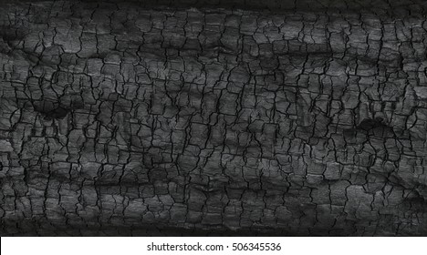 Details über die Oberfläche von Holzkohle.