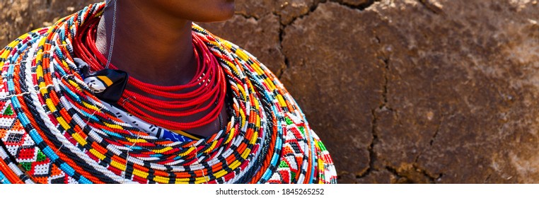 Details Of The Ornamentation Of The Samburu People In The Samburu National Park In Kenya, Africa