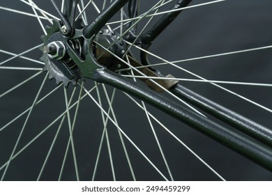 Details of a road bike in close-up on a black background. Bicycle repair. Replacement of the chain and other components. - Powered by Shutterstock