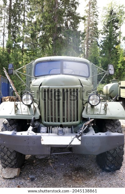 Details\
of russian military truck at Gora Filina,\
Karelia