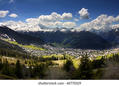 Details Of Skiing Resort, Swiss Alps, Verbier, Switzerland