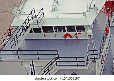 Details Of A Tug Boat From Above