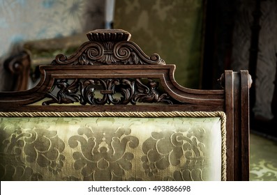 Details Of Vintage Furniture. Wooden Motives On A 18th Century Chair.