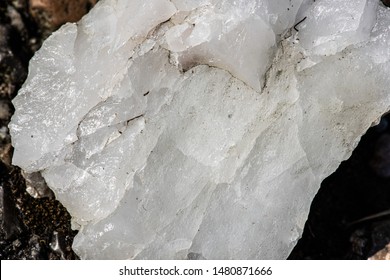 Details Of White Feldspar Mineral Rock.