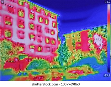 Detecting Heat Loss Outside Building Using Stock Photo 1359969863 ...