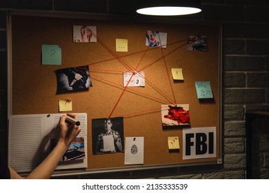 Detective processing evidence in FBI agent's office - Shutterstock ID 2135333539
