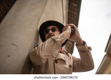 Detective Using His Gun In A Skid Row