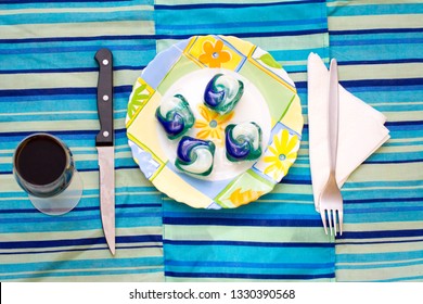 Detergent Pods In A Plate As Concept To The Tide Pod Challenge