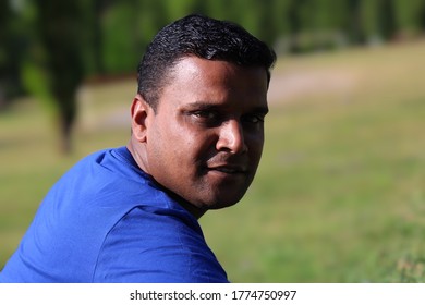 Determined Young Man Face Closeup