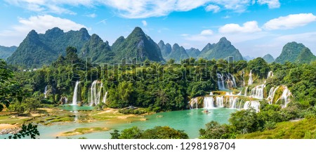 Detian Falls in Guangxi, China and Banyue Falls in Vietnam

