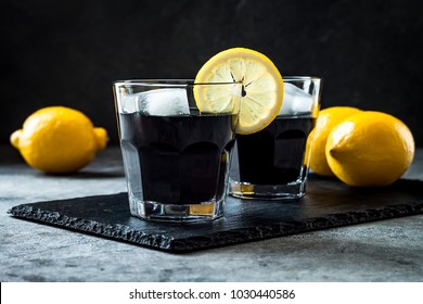 Detox Activated Charcoal Black Lemonade. 