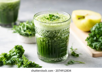 Detox Green Smoothie In Glass. Vegan Drink - Powered by Shutterstock