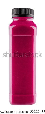 Detox red fruit smoothie juice in a bottle