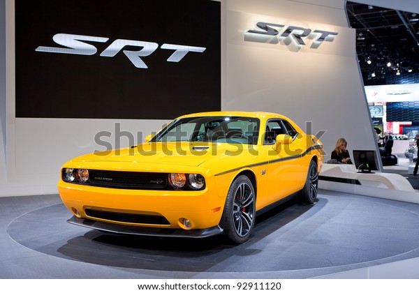 DETROIT - JANUARY 11: The Dodge\
Challenger SRT at the 2012 North American International Auto Show\
Industry Preview on January 11, 2012 in Detroit,\
Michigan.