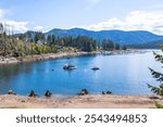 Detroit Lake in Oregon. Leisure activity in summer season