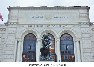 DETROIT, MI -10 NOV 2018- View Of The Landmark Detroit Institute Of Arts (DIA), A Major American Art Museum Located In Midtown Detroit, Michigan.