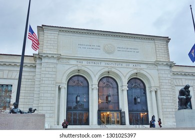 DETROIT, MI -10 NOV 2018- View Of The Landmark Detroit Institute Of Arts (DIA), A Major American Art Museum Located In Midtown Detroit, Michigan.