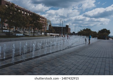 Detroit, MI / USA - 08/24/2019: Detroit River Walk