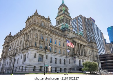 Detroit, MI, USA, 2021-05-29: Exterior Of Old Wayne County Building