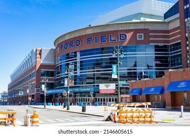 Detroit, MI, USA, 2021-05-29: Wide Angle View Of Ford Field