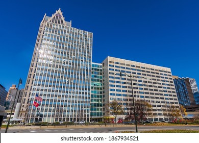 DETROIT, MI, USA - NOVEMBER 10: Coleman A. Young Municipal Center On November 10, 2020 In Downtown Detroit, Michigan.