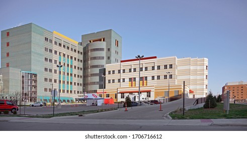 Detroit, Michigan - Apr. 11, 2020: Detroit Veterans Administration Hospital Building And Grounds                               