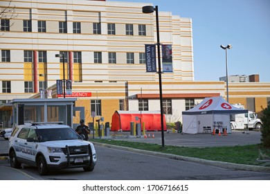 Detroit, Michigan - Apr. 11, 2020: Detroit Veterans Administration Hospital Building And Grounds                               