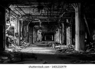 Detroit, Michigan/ USA - 05-08-2019 : Fisher Body Plant 21 Of Detroit In The State Of Urban Decay