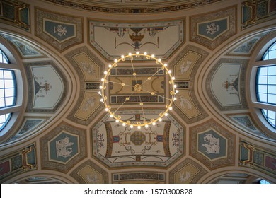 Detroit, Michigan / USA - 11-24-2019: Detroit Institute Of Arts Lobby Ceiling