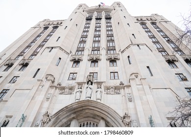 Detroit, Michigan / USA 12 07 2019: Masonic Temple Exterior Architecture