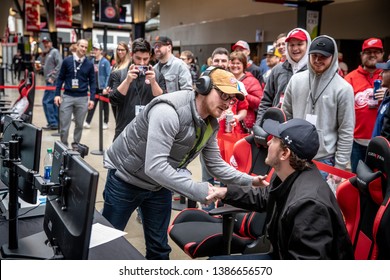 Detroit, Michigan / USA - February 2019: Detroit Red Wings Esports Face-Off 