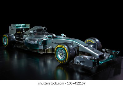 Detroit, Michigan / USA - January 21, 2015:  An Isolated Image Of The Formula One Mercedes World Championship Car Taken At The 2015 Detroit North American International Auto Show (NAIAS).