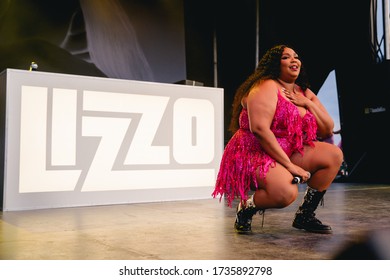 DETROIT, MICHIGAN / USA - JULY 27, 2019: Lizzo Performs Live At Mo Pop Music Festival