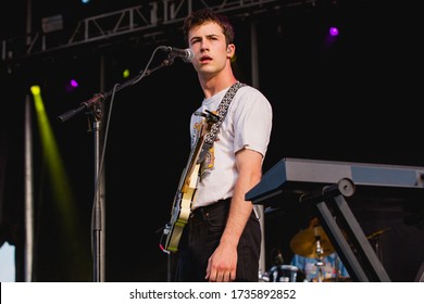 DETROIT, MICHIGAN / USA - JULY 27, 2019: Dylan Minnette Of Wallows Performs Live At Mo Pop Music Festival