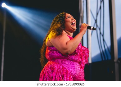 DETROIT, MICHIGAN / USA - JULY 27, 2019: Lizzo Performs Live At Mo Pop Music Festival