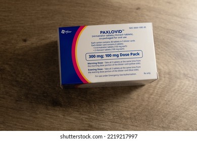 Detroit, Michigan -USA- October 26, 2022:  Paxlovid Tablets By Pfizer, Nirmatrelvir And Ritonavir Tablets For CoVid 19 Treatment