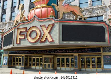 DETROIT, MICHIGAN/USA July 26, 2019: Fox Theatre, An Entertainment Venue In Downtown Detroit, Michigan, July 26, 2019