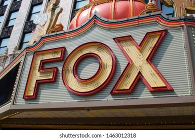 DETROIT, MICHIGAN/USA July 26, 2019: Fox Theatre, An Entertainment Venue In Downtown Detroit, Michigan, July 26, 2019