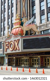 DETROIT, MICHIGAN/USA July 26, 2019: Fox Theatre, An Entertainment Venue In Downtown Detroit, Michigan, July 26, 2019