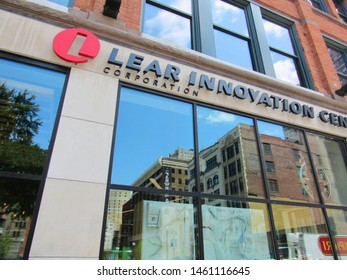 Detroit, Mich./USA-7/24/19: The Lear Innovation Center On Capitol Park Downtown. The Automotive Seating And Electrical Systems Manufacturer Is Based In Southfield, MI.                               