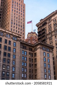 Detroit Midtown, American Flag At Center.