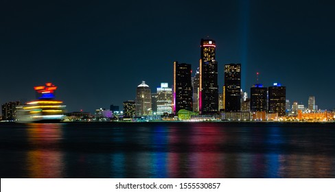 Detroit Skyline From Windsor Canada