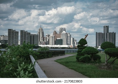 Detroit Skyline From Windsor Riverside Park