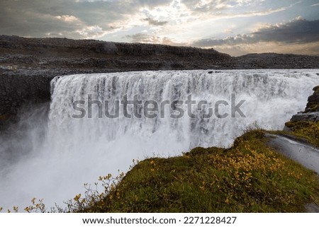 Dettifoss waterfall in northeast Iceland is one of the largest in Europe