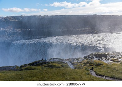 Dettifoss waterfall viewed during sunny day on Iceland