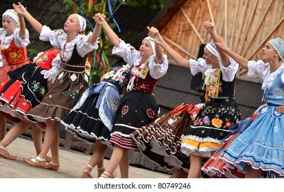 DETVA, SLOVAKIA - JULY 10: Dancers Participate In The Slovakian Folklore Festival Detva July 10, 2011 In Detva, Slovakia.