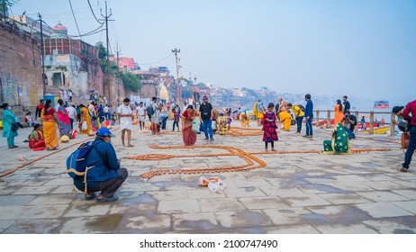 Dev Deepawali celebration at the ghats of Banaras: Varanasi, Uttar Pradesh, India - November 19 2021