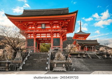 Deva gate of Kiyomizu Dera Temple in Kyoto, Japan. Translation: 