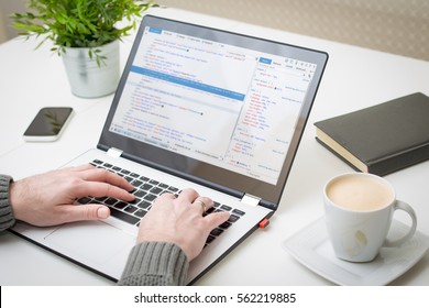 developer development web code tech coding program programming html screen script internet profession dictionary communication occupation identity concept - stock image