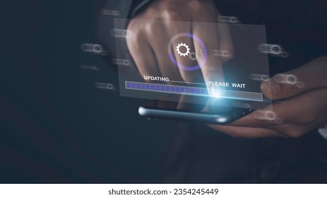 Developer released new version of operating system software update for a modern, efficient, and secure digital environment, with app functions technology for a smartphone system. - Shutterstock ID 2354245449